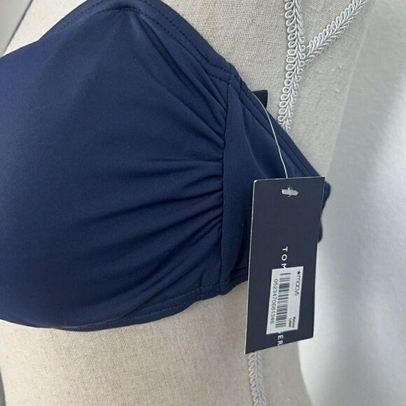 Tommy Hilfiger NWT Women's Halter Bandeau Bra Bikini Top Core Navy Size Medium - Picture 8 of 10